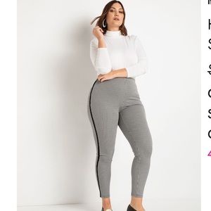 Houndstooth legging with stripe